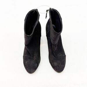 Rag & Bone Newbury Boots Booties Womens Gray Black Suede Block Heel Zip 37.5